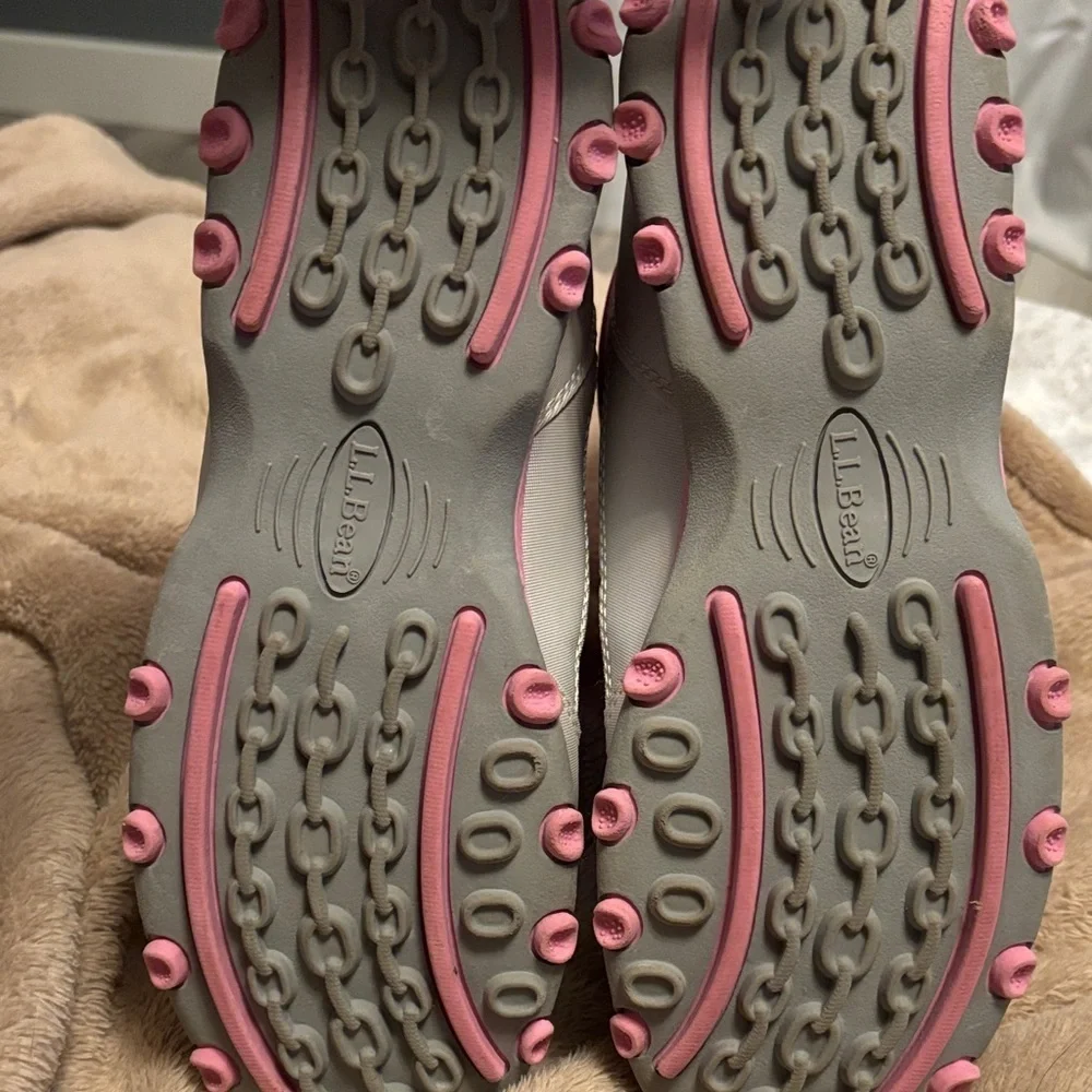 L.L. Bean Pink and Silver Kids Snow Boots